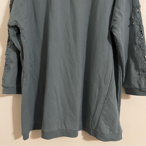 Ellos oversized lace sleeves tunic sweatshirt 2x 26/28 - Picture 5 of 10